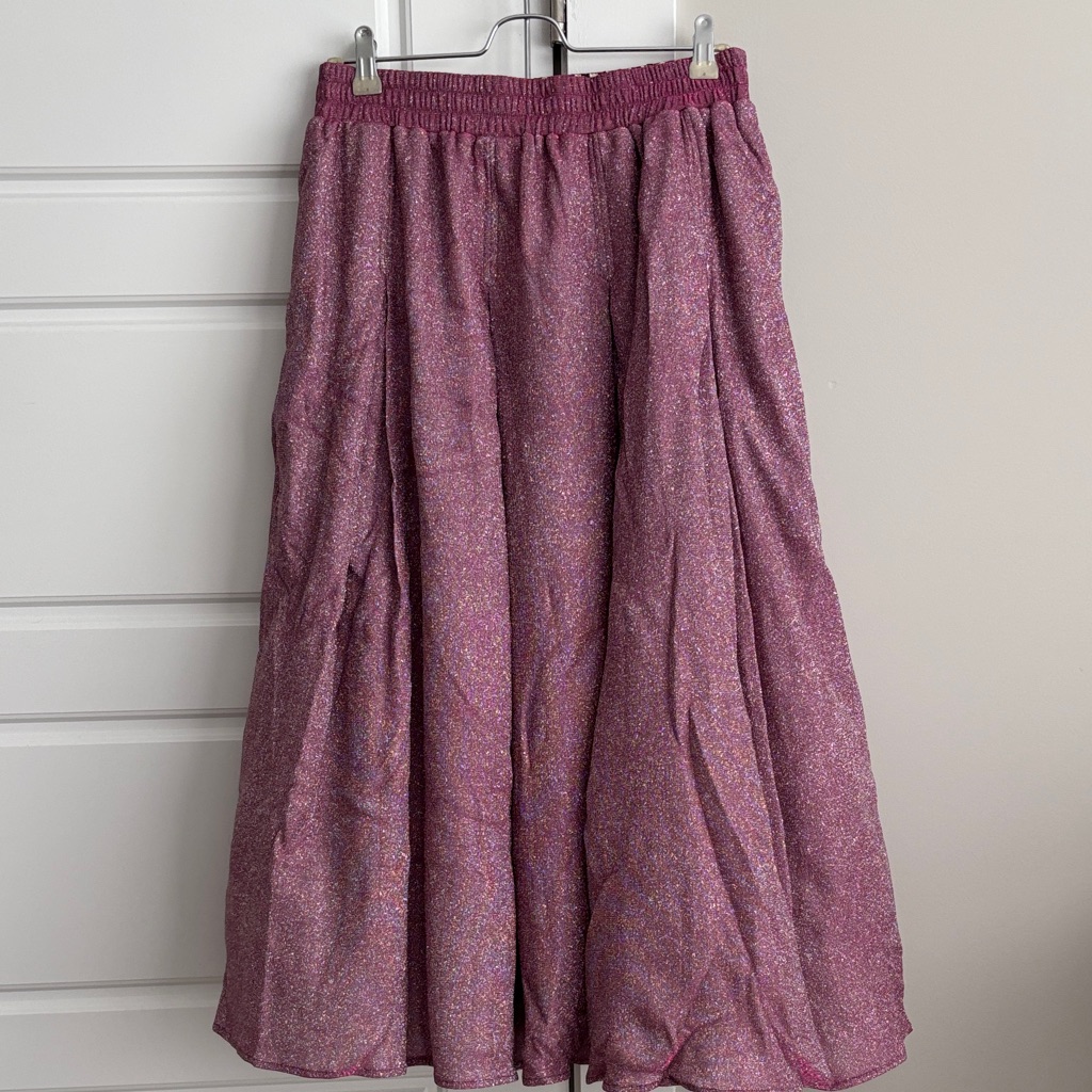 Buru Pink Shimmer Midi Party Skirt